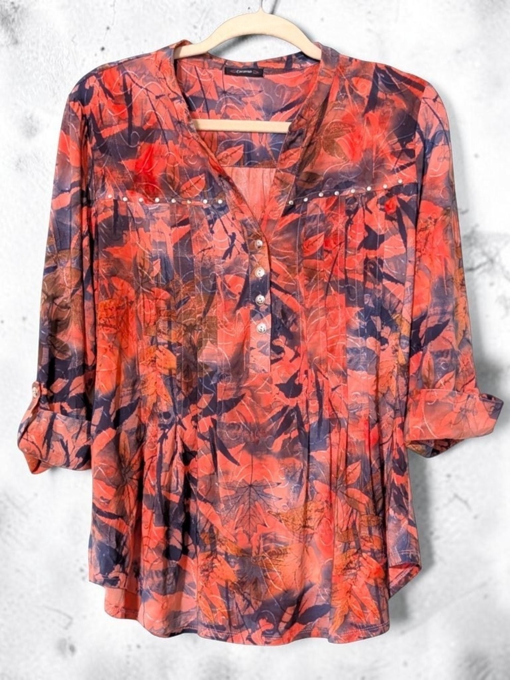 Cocomo Orange Floral Tunic Top